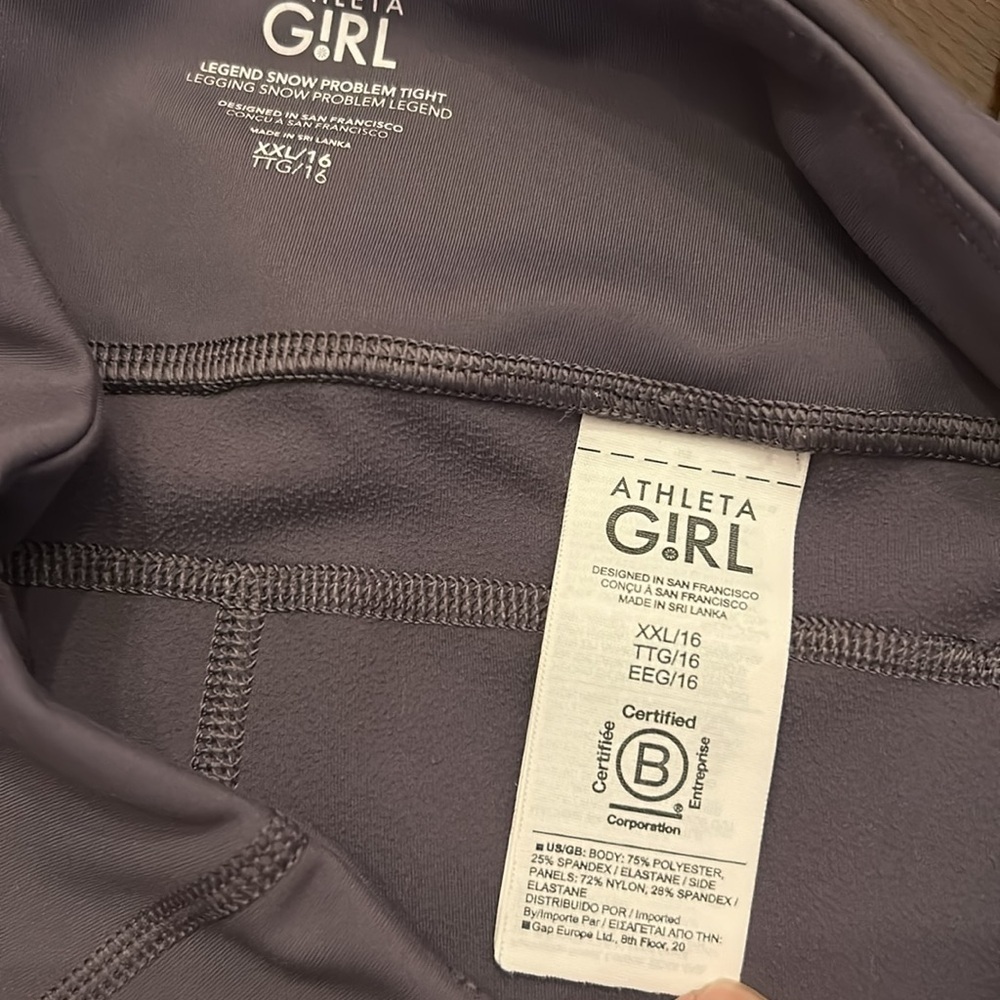 Athleta Girl Dusk Violet Leggings Girls Size 16 - Picture 5 of 11